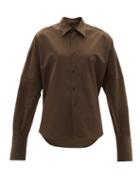 Ladies Rtw Petar Petrov - Colman Silk-blend Blouse - Womens - Brown