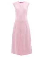 Ladies Rtw Dolce & Gabbana - Cap-sleeve Wool-blend Crepe Dress - Womens - Pink