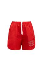 Matchesfashion.com Holiday Boileau - Swimsuit Logo Print Shorts - Womens - Red