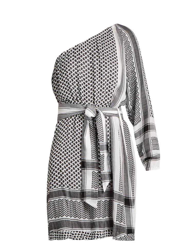 Cecilie Copenhagen One-shoulder Scarf-jacquard Cotton Dress