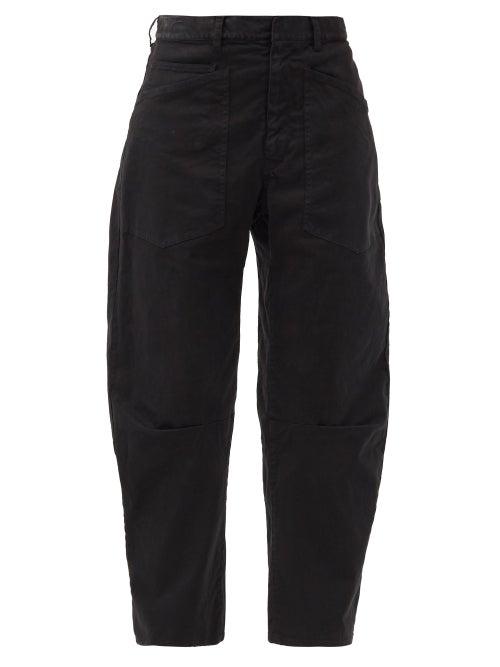 Matchesfashion.com Nili Lotan - Shon Curved-leg Cotton-blend Jeans - Womens - Black