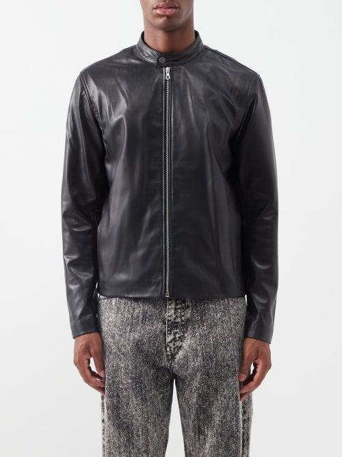Rag & Bone - Cafe Racer Leather Jacket - Mens - Black