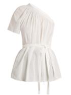 Helmut Lang One-shoulder Cotton-gauze Top