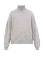 Matchesfashion.com Raey - Funnel Neck Cotton Jersey Sweatshirt - Mens - Grey