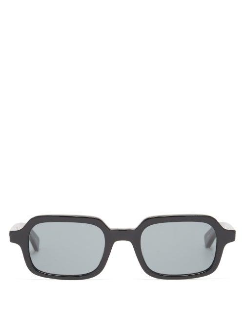 Matchesfashion.com Garrett Leight - Navarre 47 Rectangular Acetate Sunglasses - Womens - Black Green