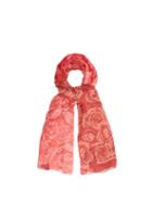 Matchesfashion.com Alexander Mcqueen - Rose And Skull Print Semi Sheer Scarf - Womens - Pink