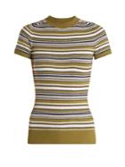 Joos Tricot Crew-neck Striped Short-sleeved Knit Sweater