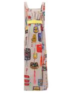 Matchesfashion.com Marta Ferri - Bag-print Cotton Maxi Dress - Womens - Multi