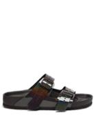 Ladies Shoes Rick Owens - X Birkenstock Arizona Coated-leather Slides - Womens - Black Multi