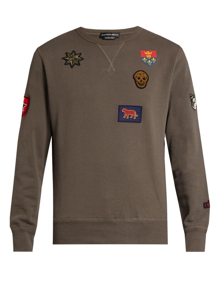 Alexander Mcqueen Badge-appliqu Cotton Sweater