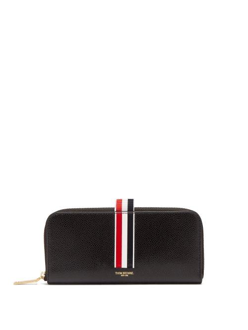 Matchesfashion.com Thom Browne - Leather Zip Around Wallet - Mens - Black
