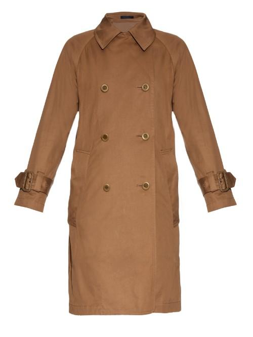 Yohji Yamamoto Regulation Contrast-back Double-breasted Trench Coat