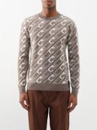 Fendi - O'lock-intarsia Wool Sweater - Mens - Dark Brown
