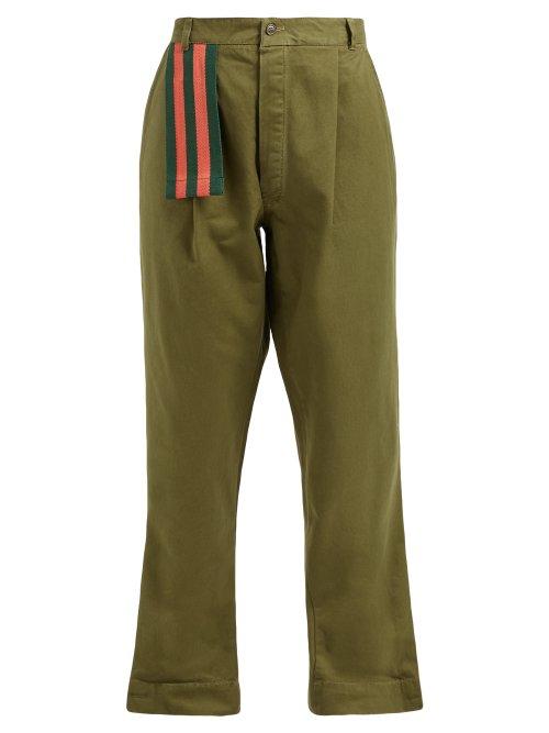 Matchesfashion.com Myar - Itp00 Cotton Twill Relaxed Leg Trousers - Womens - Green
