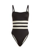 Matchesfashion.com Solid & Striped - X Re/done The Malibu Colour Block Swimsuit - Womens - Black Cream