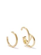 Completedworks - Mismatched 14kt Gold-vermeil Hoop Earrings - Womens - Yellow Gold