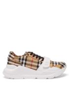 Matchesfashion.com Burberry - Regis Vintage Check Canvas Trainers - Womens - Tan Multi