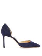 Matchesfashion.com Jimmy Choo - Esther 85 Suede D'orsay Pumps - Womens - Navy