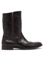 Matchesfashion.com Saint Laurent - Shearling Lined Leather Boots - Mens - Black