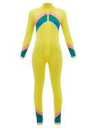 Matchesfashion.com Perfect Moment - Chevron Striped Merino Wool Jumpsuit - Womens - Yellow