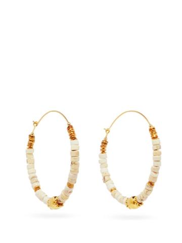 Matchesfashion.com Elise Tsikis - Calcutta Magnesite & 24kt Gold-plated Earrings - Womens - White Multi