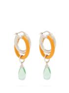 Peter Pilotto Medium Glass Pendant Double Hoop Earrings