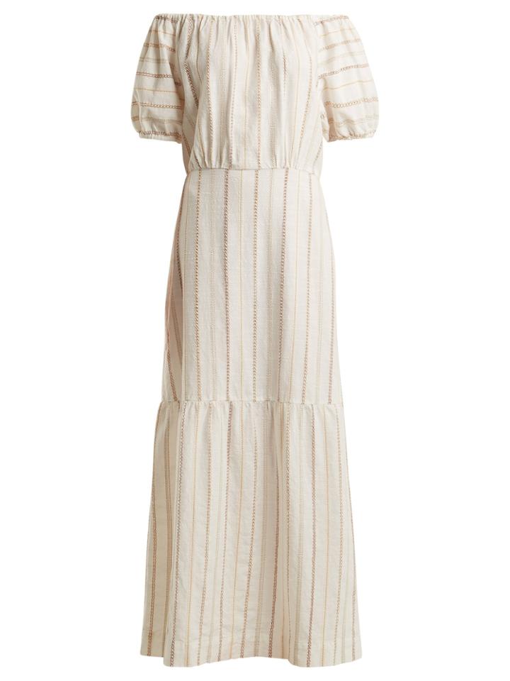 Ace & Jig Quince Off-the-shoulder Striped Cotton Dress