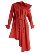 Palmer/harding Asymmetric Ruffle-neck Dress