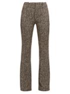 Matchesfashion.com Chlo - High Rise Zipped Cuff Tweed Trousers - Womens - Grey Multi