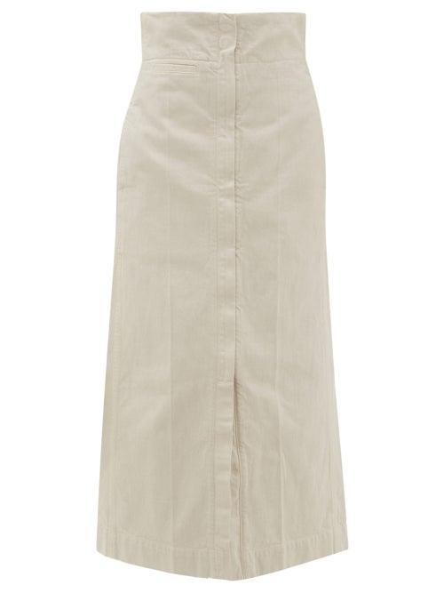 Matchesfashion.com Lemaire - High Rise Denim Maxi Skirt - Womens - Ivory
