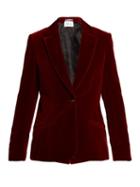 Matchesfashion.com Pallas X Claire Thomson-jonville - Declic Single Breasted Velvet Blazer - Womens - Dark Red