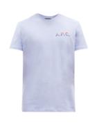 Matchesfashion.com A.p.c. - David Logo-print Cotton-jersey T-shirt - Mens - Blue