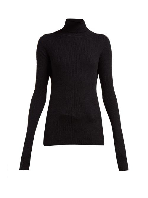 Matchesfashion.com Raey - Roll Neck Fine Rib Cashmere Sweater - Womens - Black