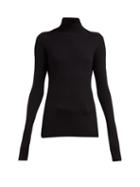 Matchesfashion.com Raey - Roll Neck Fine Rib Cashmere Sweater - Womens - Black