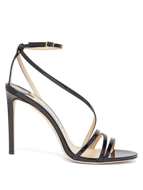 Matchesfashion.com Jimmy Choo - Tesca 100 Patent-leather Sandals - Womens - Black