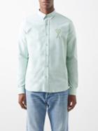 Ami - Ami De Caur-logo Cotton-oxford Shirt - Mens - Light Green