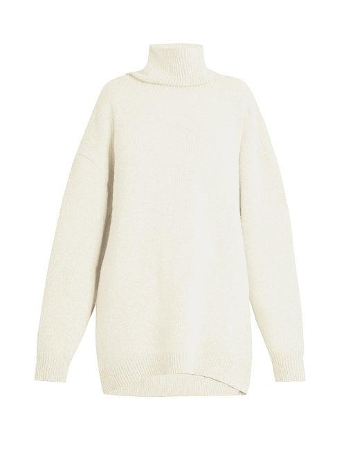Matchesfashion.com Raey - Displaced-sleeve Roll-neck Wool Sweater - Womens - Ivory