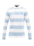 Matchesfashion.com Polo Ralph Lauren - Logo-embroidered Stripe Cotton-jersey Rugby Shirt - Mens - Blue White