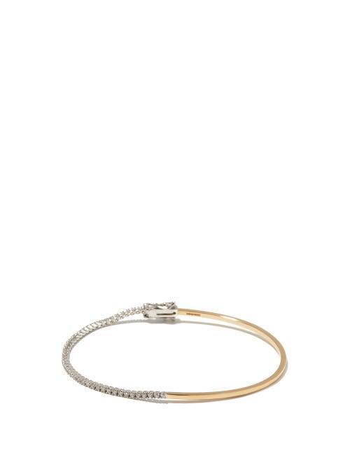 Matchesfashion.com Delfina Delettrez - 1987 Diamond & 18kt Gold Warped Tennis Bracelet - Womens - Yellow Gold