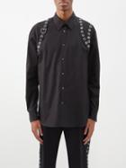 Alexander Mcqueen - Harness Rivet Cotton Shirt - Mens - Black