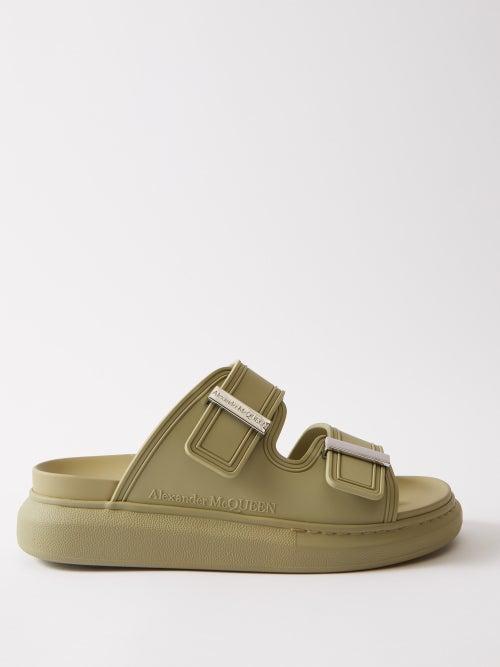 Alexander Mcqueen - Oversized Moulded-rubber Slides - Womens - Light Green