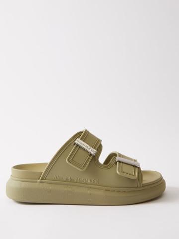 Alexander Mcqueen - Oversized Moulded-rubber Slides - Womens - Light Green
