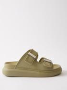 Alexander Mcqueen - Oversized Moulded-rubber Slides - Womens - Light Green