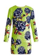 Matchesfashion.com Ashish - Neon Rose Embellished Silk Georgette Mini Dress - Womens - Green Multi