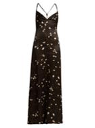 Rockins Popcorn-print Satin Slip Dress