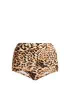 Norma Kamali Bill Leopard-print High-rise Bikini Briefs