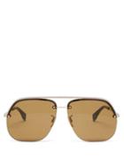 Matchesfashion.com Fendi - Aviator Metal Sunglasses - Mens - Gold