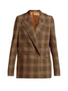 Matchesfashion.com Acne Studios - Prince Of Wales Check Wool Blend Blazer - Womens - Brown Multi