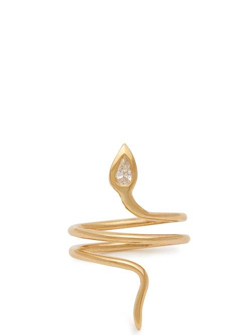 Matchesfashion.com Jacquie Aiche - Liana Gold & Diamond Ring - Womens - Gold