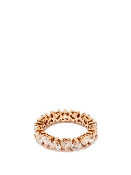 Matchesfashion.com Shay - Heart Diamond & 18kt Rose-gold Eternity Ring - Womens - Rose Gold